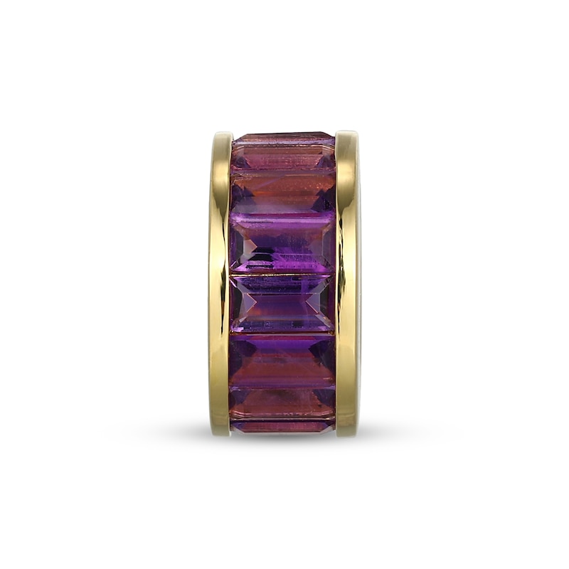 Main Image 1 of STUDIO BY KAY Baguette-Cut Amethyst East-West Rondelle Charm 24K Yellow Gold Vermeil Sterling Silver