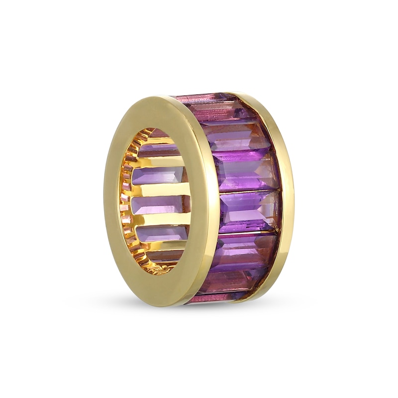 Main Image 2 of STUDIO BY KAY Baguette-Cut Amethyst East-West Rondelle Charm 24K Yellow Gold Vermeil Sterling Silver
