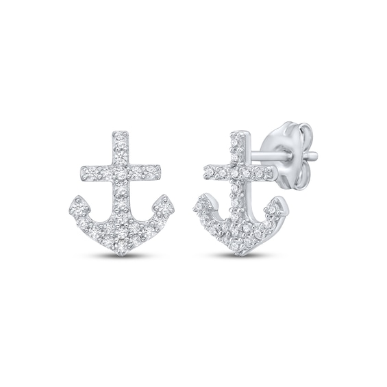 KAY Lab-Grown Diamonds Anchor Stud Earrings 1/5 ct tw Sterling Silver