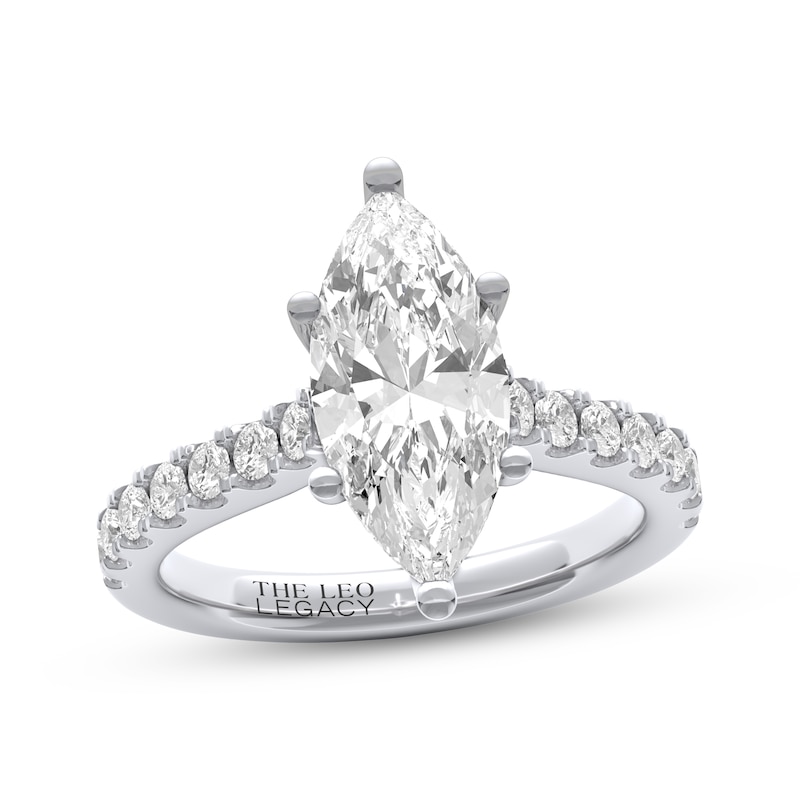 Main Image 1 of THE LEO Legacy Lab-Grown Diamond Certified Marquise-Cut Engagement Ring 2-1/2 ct tw 14K White Gold
