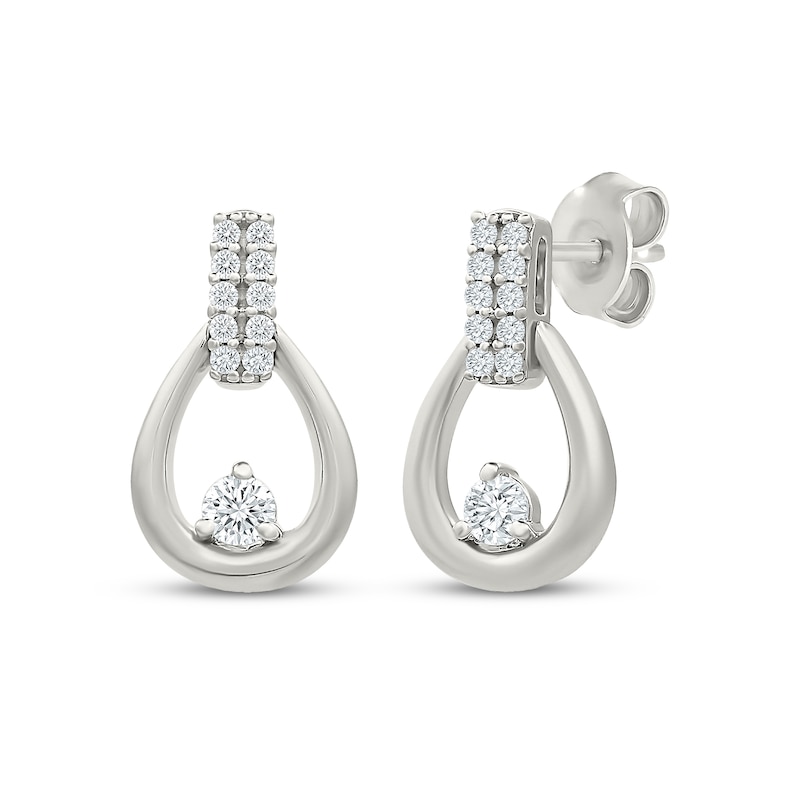 Main Image 1 of KAY Lab-Grown Diamonds Teardrop Nest Earrings 1/4 ct tw Sterling Silver