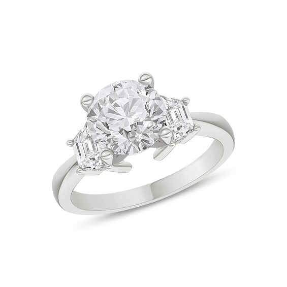 Now + Forever Three-Stone Lab-Grown Diamond Engagement Ring Setting 5/8 ct tw 18K White Gold