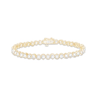 KAY Lab-Grown Diamonds Swirl Link Bracelet 7 ct tw 10K Yellow Gold 7"