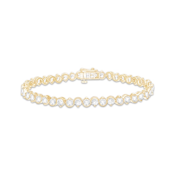 KAY Lab-Grown Diamonds Swirl Link Bracelet 7 ct tw 10K Yellow Gold 7"