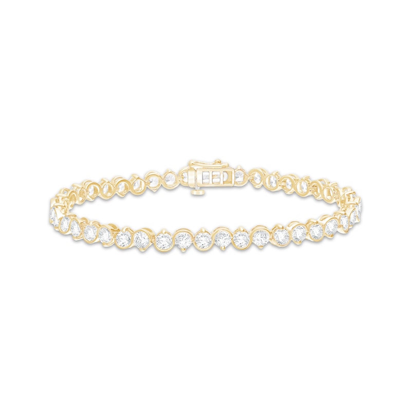 Main Image 1 of KAY Lab-Grown Diamonds Swirl Link Bracelet 7 ct tw 10K Yellow Gold 7"