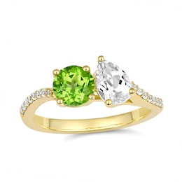 Toi et Moi Birthstone and Brilliant Accent Stones Ring (2 Stones)