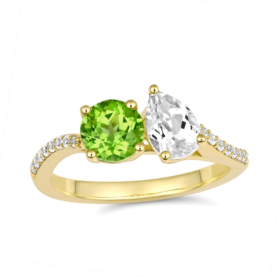 Toi et Moi Birthstone and Brilliant Accent Stones Ring (2 Stones)