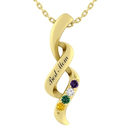 Birthstone Family & Mother's Pendant (2-4 Stones and 1 Line)