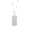 Thumbnail Image 0 of Men's White Lab-Created Sapphire Double-Sided Script Dog Tag Necklace Sterling Silver 22"