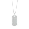 Thumbnail Image 1 of Men's White Lab-Created Sapphire Double-Sided Script Dog Tag Necklace Sterling Silver 22&quot;