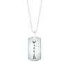 Thumbnail Image 1 of Men's White Lab-Created Sapphire Double-Sided Script Dog Tag Necklace Sterling Silver 22"