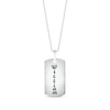 Thumbnail Image 2 of Men's White Lab-Created Sapphire Double-Sided Script Dog Tag Necklace Sterling Silver 22&quot;