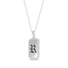 Thumbnail Image 2 of Men's Diamond Accent Dog Tag Medieval Script Initial Necklace Sterling Silver 22&quot;