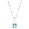 Thumbnail Image 1 of Aquamarine Birthstone Necklace Sterling Silver 18&quot;