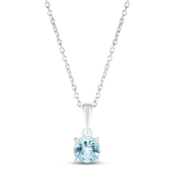Kay Aquamarine Birthstone Necklace Sterling Silver 18"