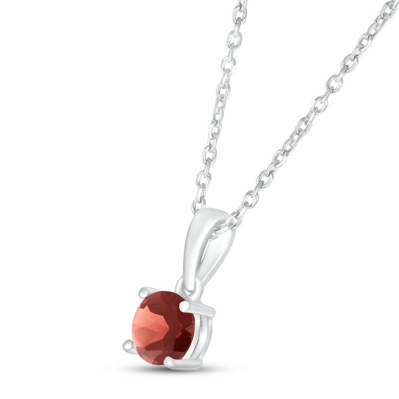 Main Image 2 of Garnet Birthstone Necklace Sterling Silver 18&quot;