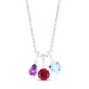 Thumbnail Image 4 of Garnet Birthstone Necklace Sterling Silver 18&quot;