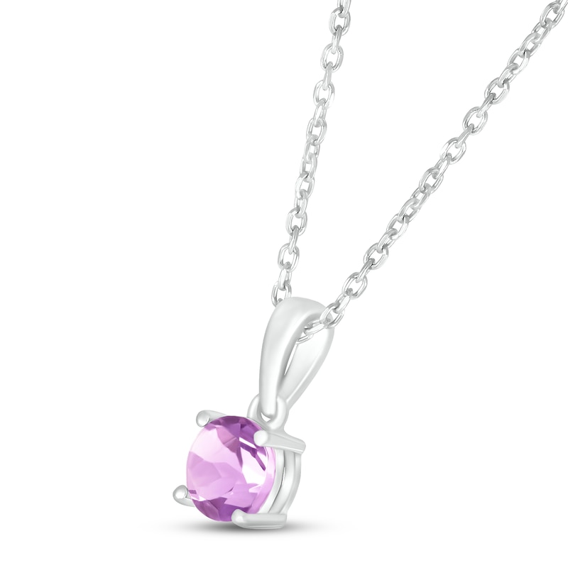 Main Image 2 of Amethyst Birthstone Necklace Sterling Silver 18&quot;