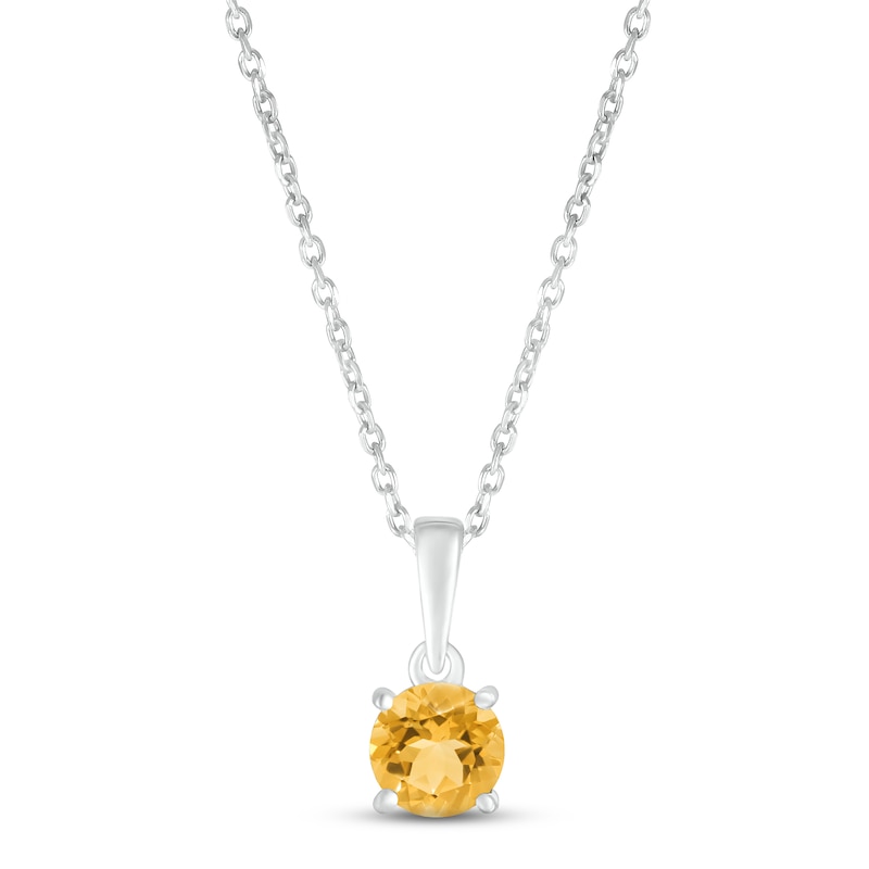 Main Image 1 of Citrine Birthstone Necklace Sterling Silver 18&quot;