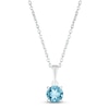Thumbnail Image 0 of Swiss Blue Topaz Birthstone Necklace Sterling Silver 18"