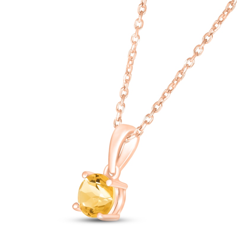 Main Image 2 of Citrine Birthstone Necklace 10K Rose Gold 18"