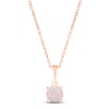 Thumbnail Image 1 of Lab-Created Opal Birthstone Necklace 10K Rose Gold 18&quot;