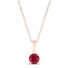 Thumbnail Image 1 of Lab-Created Ruby Birthstone Necklace 10K Rose Gold 18&quot;