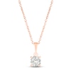 Thumbnail Image 1 of White Lab-Created Sapphire Birthstone Necklace 10K Rose Gold 18"