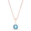 Thumbnail Image 1 of Swiss Blue Topaz Birthstone Necklace 10K Rose Gold 18&quot;