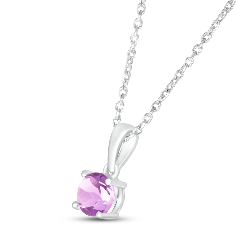 Main Image 2 of Amethyst Birthstone Necklace 10K White Gold 18&quot;