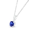 Blue Lab-Created Sapphire Birthstone Necklace 10K White Gold 18"