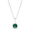 Thumbnail Image 0 of Lab-Created Emerald Birthstone Necklace 10K White Gold 18"