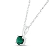 Thumbnail Image 1 of Lab-Created Emerald Birthstone Necklace 10K White Gold 18"