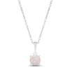 Thumbnail Image 0 of Lab-Created Opal Birthstone Necklace 10K White Gold 18"
