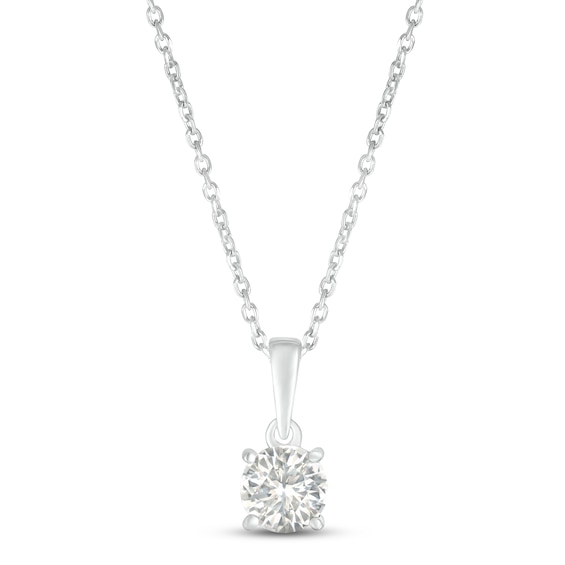 White Lab-Created Sapphire Birthstone Necklace 10K White Gold 18