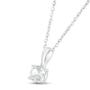 Thumbnail Image 1 of White Lab-Created Sapphire Birthstone Necklace 10K White Gold 18"