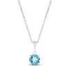 Thumbnail Image 1 of Swiss Blue Topaz Birthstone Necklace 10K White Gold 18&quot;