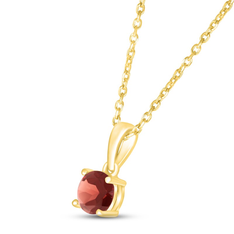 Garnet Birthstone Necklace 10K Yellow Gold 18"