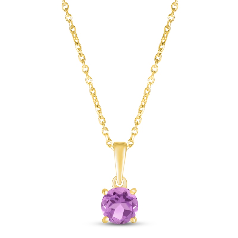 Main Image 1 of Amethyst Birthstone Necklace 10K Yellow Gold 18&quot;