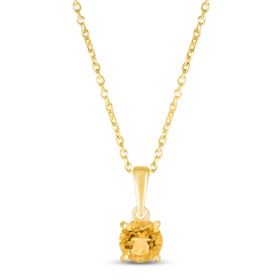 Citrine Birthstone Necklace 10K Yellow Gold 18