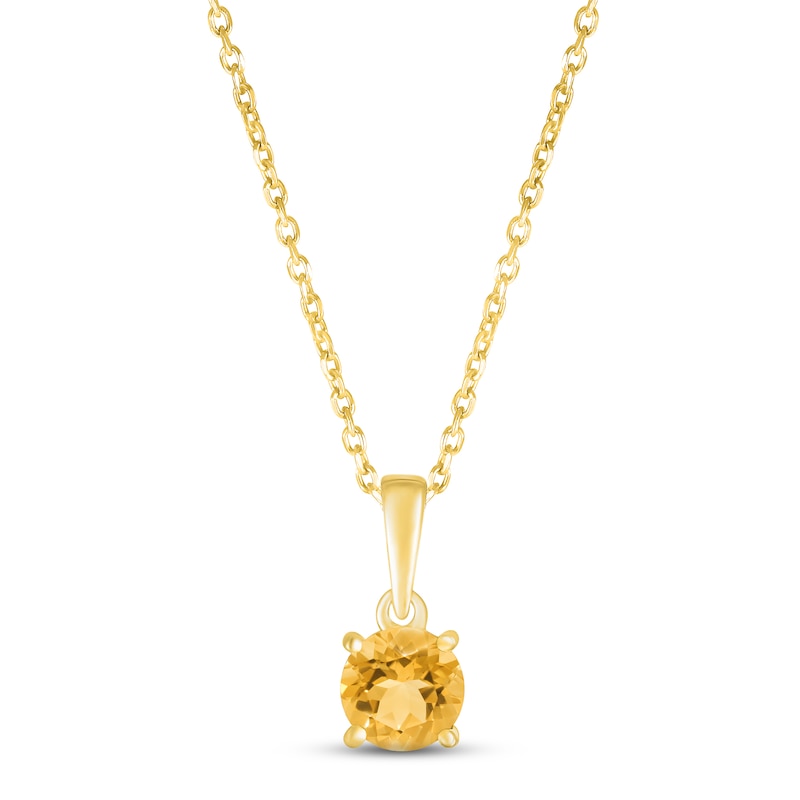 Main Image 1 of Citrine Birthstone Necklace 10K Yellow Gold 18&quot;