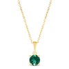 Thumbnail Image 0 of Lab-Created Emerald Birthstone Necklace 10K Yellow Gold 18"