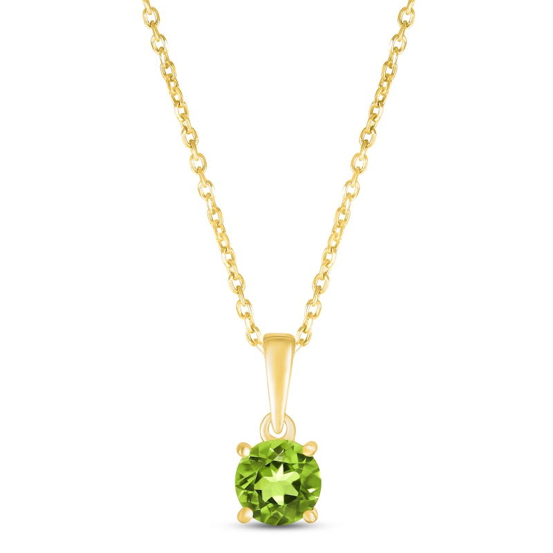 Main Image 1 of Peridot Birthstone Necklace 10K Yellow Gold 18&quot;