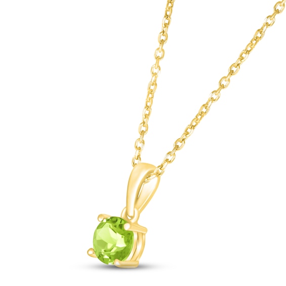 Thumbnail Image 2 of Peridot Birthstone Necklace 10K Yellow Gold 18"