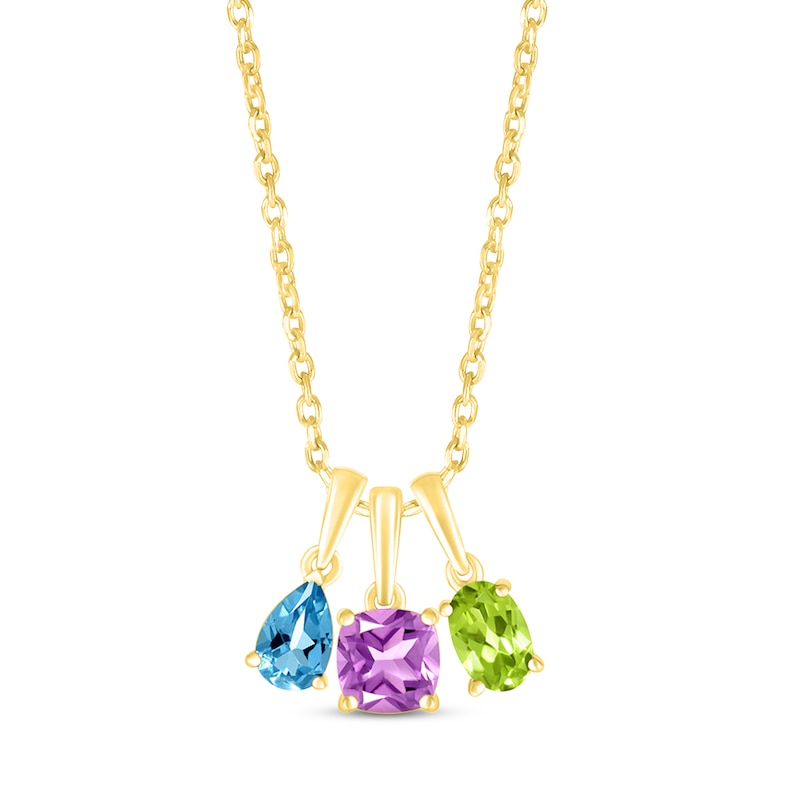 Main Image 3 of Peridot Birthstone Necklace 10K Yellow Gold 18&quot;