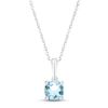 Thumbnail Image 0 of Aquamarine Birthstone Necklace Sterling Silver 18"