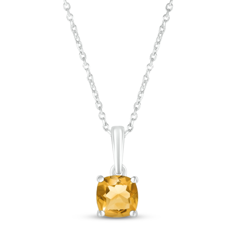 Main Image 1 of Citrine Birthstone Necklace Sterling Silver 18&quot;