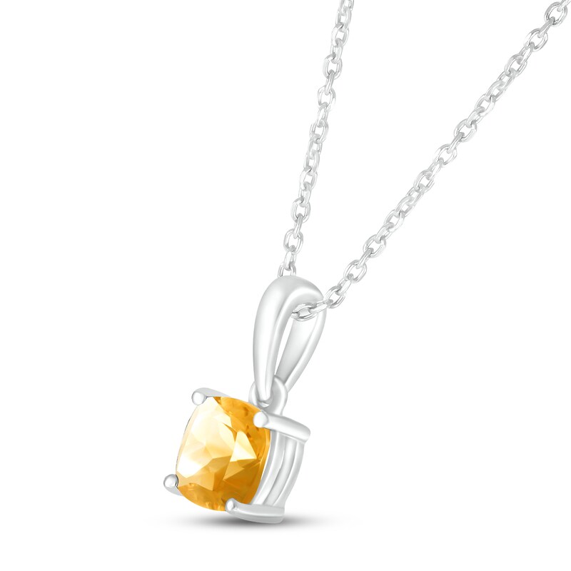 Main Image 2 of Citrine Birthstone Necklace Sterling Silver 18&quot;