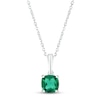 Thumbnail Image 1 of Lab-Created Emerald Birthstone Necklace Sterling Silver 18"