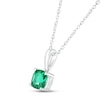 Thumbnail Image 2 of Lab-Created Emerald Birthstone Necklace Sterling Silver 18"